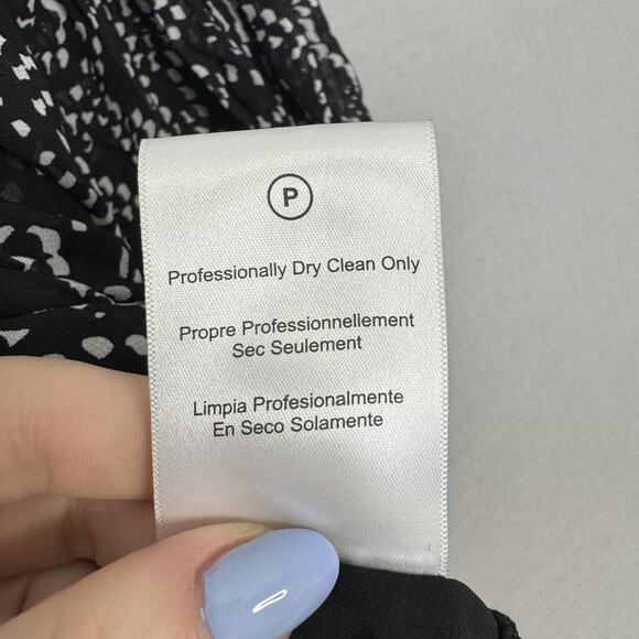 Payal Jain Anthropologie Sheer Maxi Wrap Dress Womens Small Black Printed Party - Picture 16 of 16